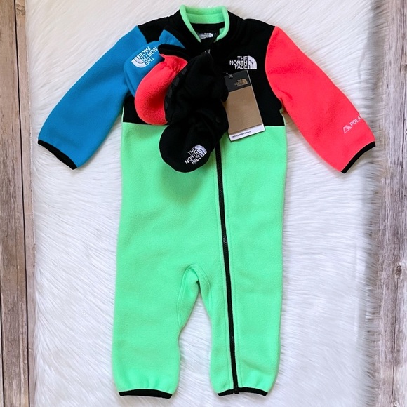 The North Face Baby Denali One-Piece Set With Mittens And Booties - Picture 1 of 10